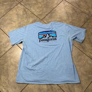 Patagonia Fitz Roy Horizons Responsibili-Tee Size 2XL Mens Blue Outdoor Casual